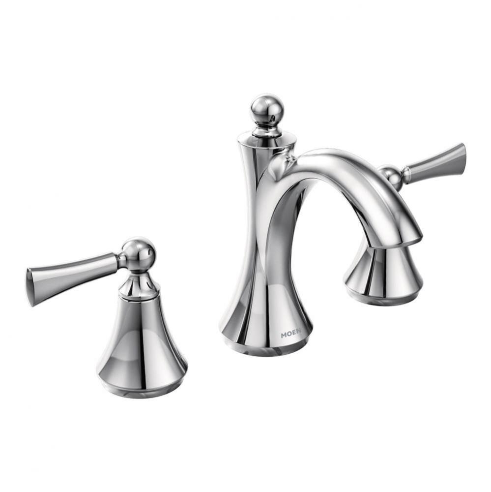 Wynford 8 in. Widespread 2-Handle High-Arc Bathroom Faucet with Lever Handles in Chrome (Valve Sol