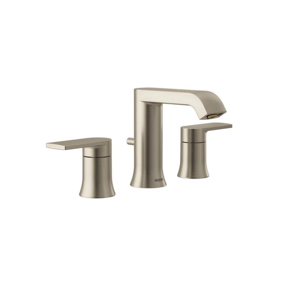 Genta LX Two-Handle Widespread Modern Bathroom Faucet, Valve Required, Brushed Nickel