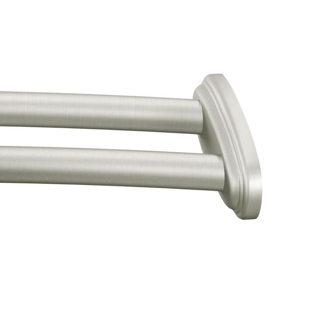 Brushed Nickel Adjustable Curved Shower Rod