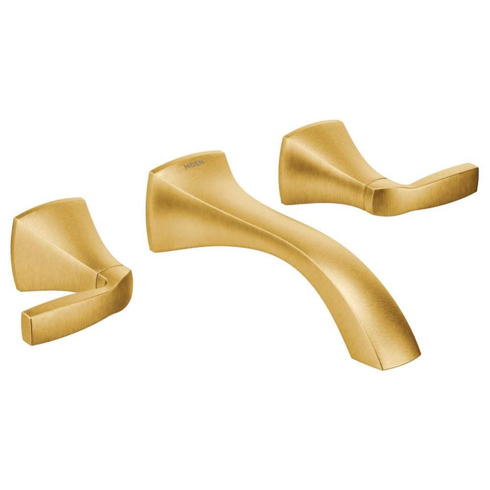 Voss Wall Mount 2-Handle Low-Arc Lavatory Faucet Trim Kit in Brushed Gold (Valve Sold Separately)