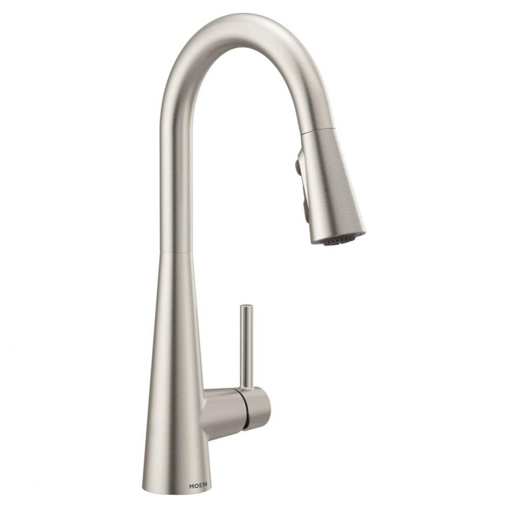 Sleek One-Handle High Arc Pulldown Kitchen Faucet Featuring Power Boost, Spot Resist Stainless