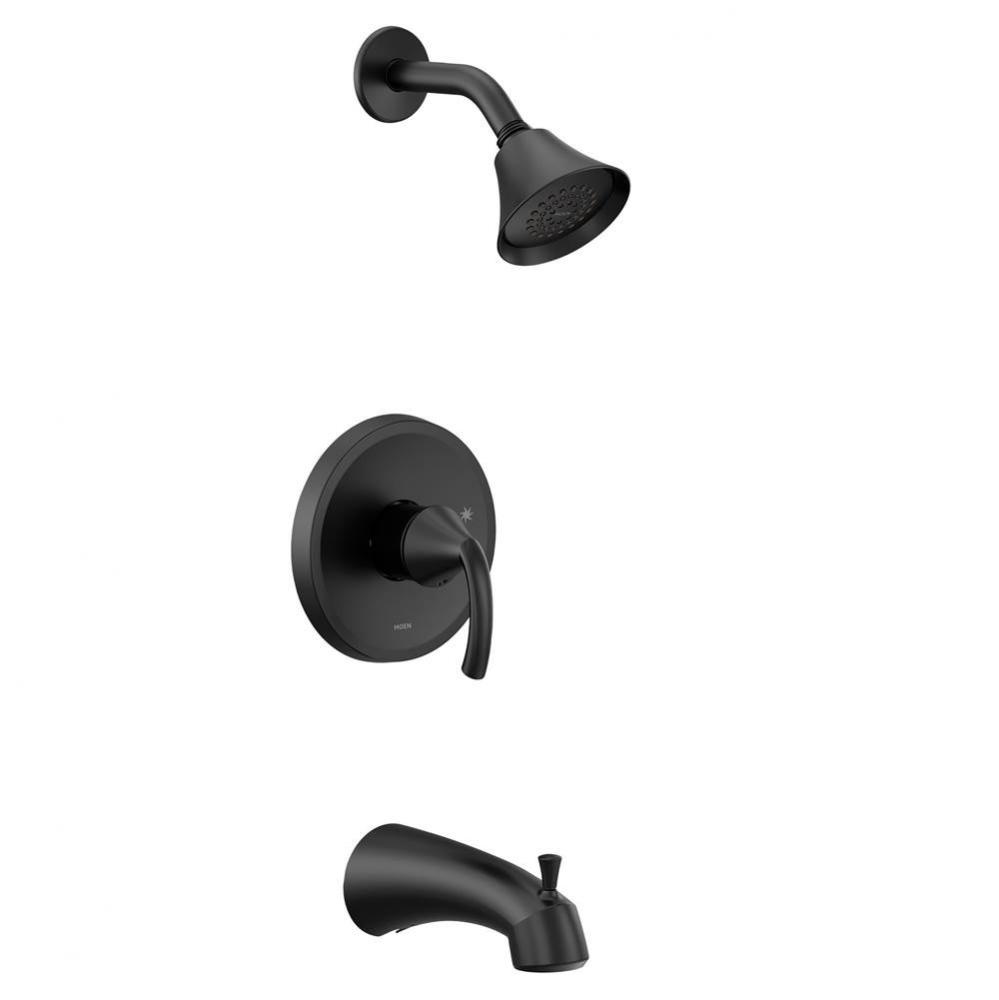 Glyde M-CORE 2-Series Eco Performance 1-Handle Tub and Shower Trim Kit in Matte Black (Valve Sold
