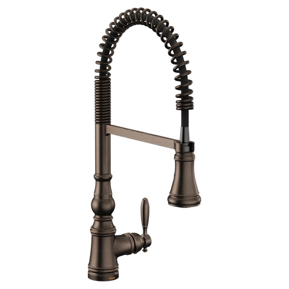 Weymouth One Handle Pre-Rinse Spring Pulldown Kitchen Faucet with Power Boost, Oil Rubbed Bronze