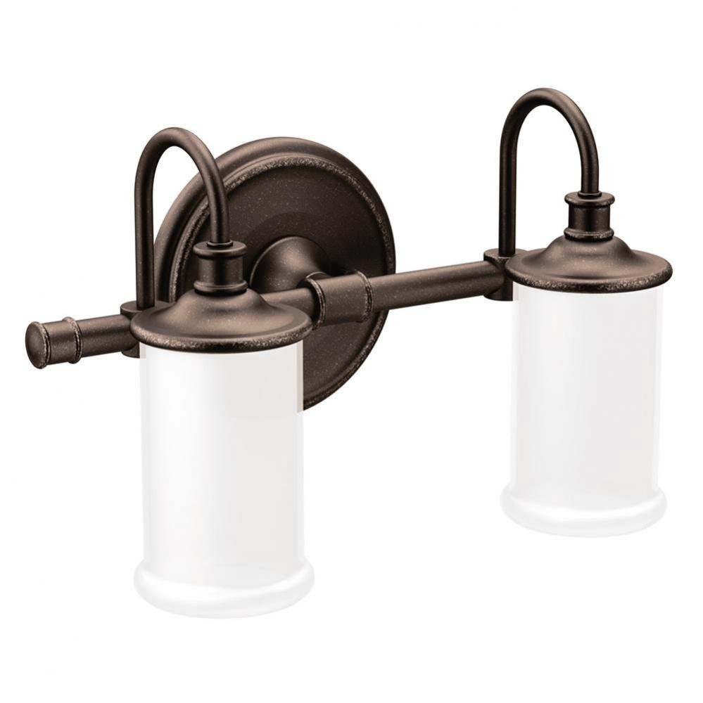 Oil Rubbed Bronze Two Globe Bath Light