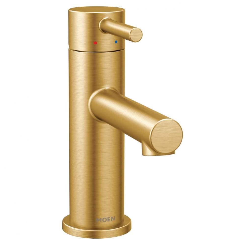 Align One-Handle Modern Bathroom Faucet with Drain Assembly and Optional Deckplate, Brushed Gold