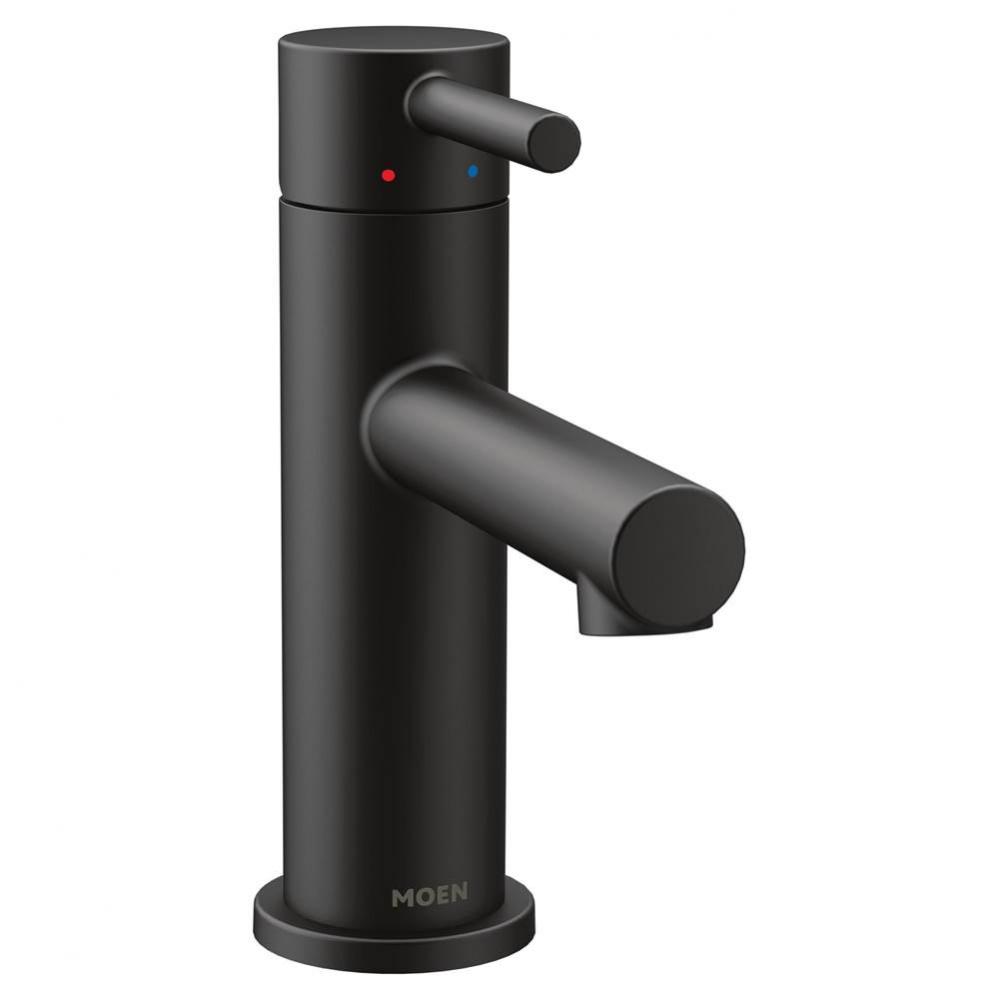 Align One-Handle Modern Bathroom Faucet with Drain Assembly and Optional Deckplate, Matte Black
