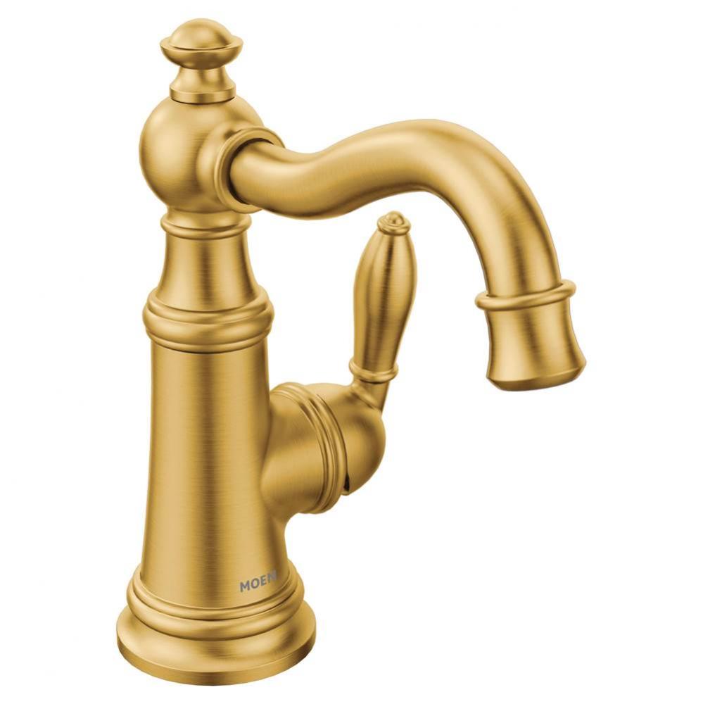 Weymouth One-Handle Single Hole Traditional Bathroom Sink Faucet with Drain Assembly, Brushed Gold