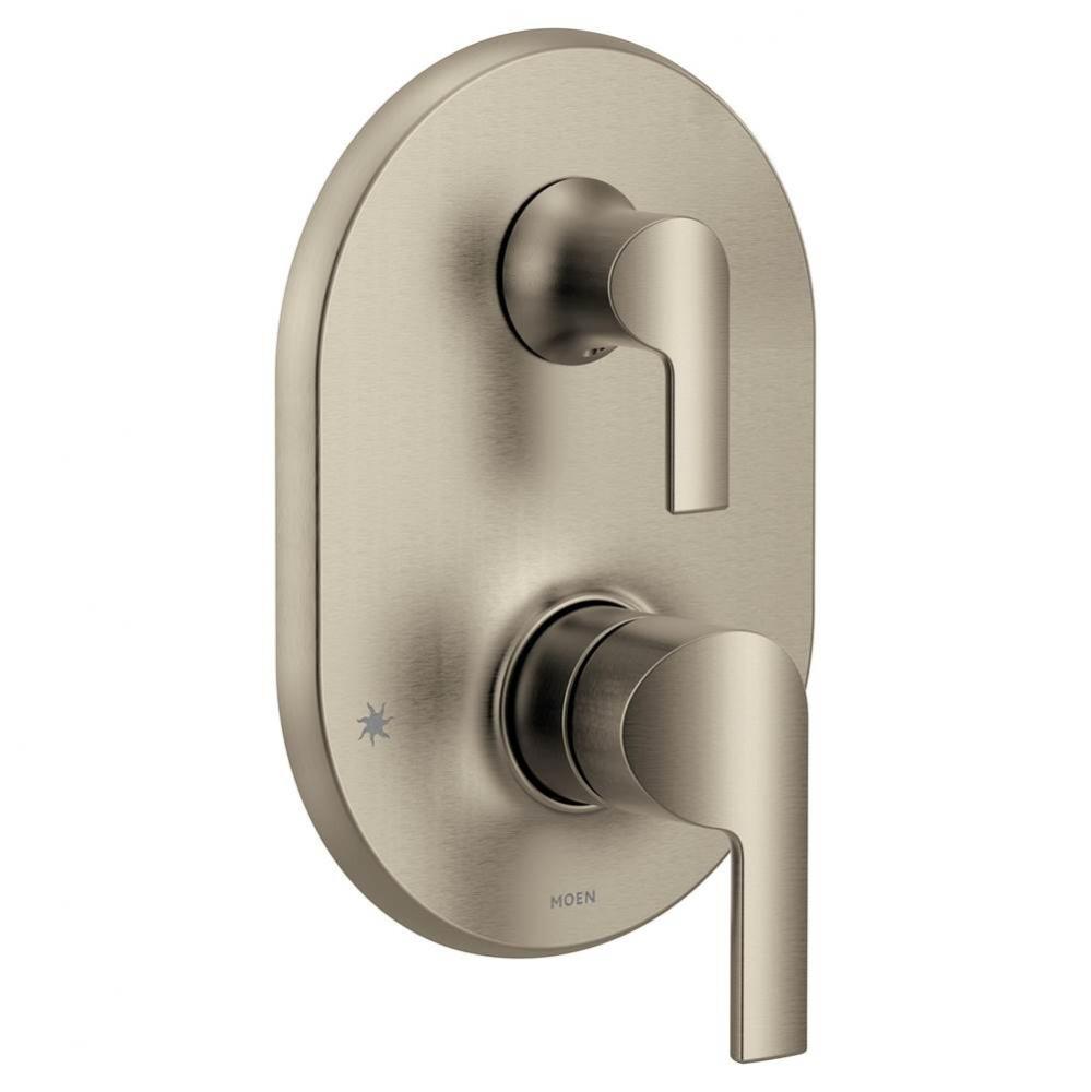 Doux M-CORE 3-Series 2-Handle Shower Trim with Integrated Transfer Valve in Brushed Nickel (Valve