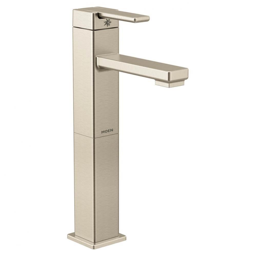 90 Degree One-Handle Single Hole Vessel Sink Modern Bathroom Faucet, Brushed Nickel