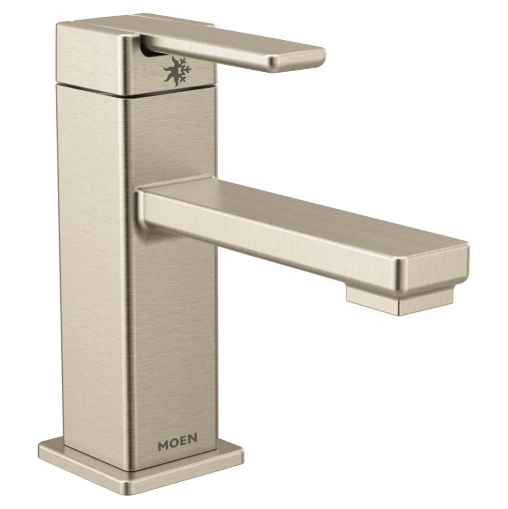 90 Degree One-Handle Single Hole Modern Bathroom Sink Faucet, Brushed Nickel