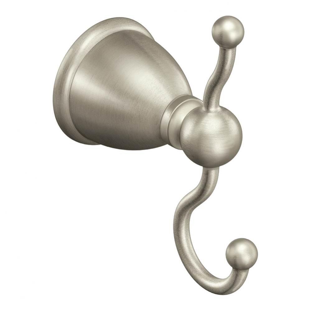 Brushed Nickel Double Robe Hook