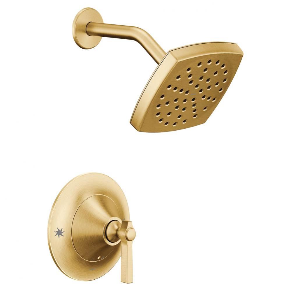 Flara Posi-Temp Rain Shower 1-Handle Eco-Performance Shower Only Faucet Trim Kit in Brushed Gold (