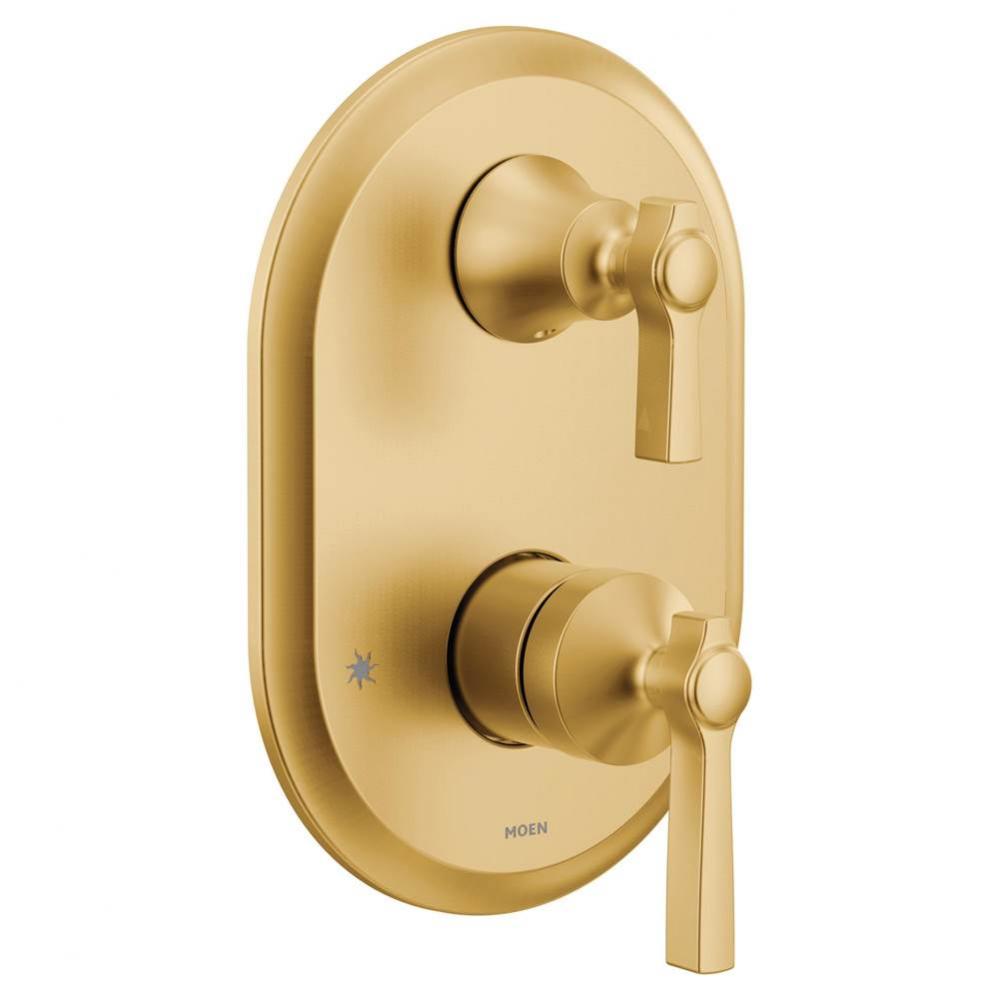 Flara M-CORE 3-Series 2-Handle Shower Trim with Integrated Transfer Valve in Brushed Gold (Valve S