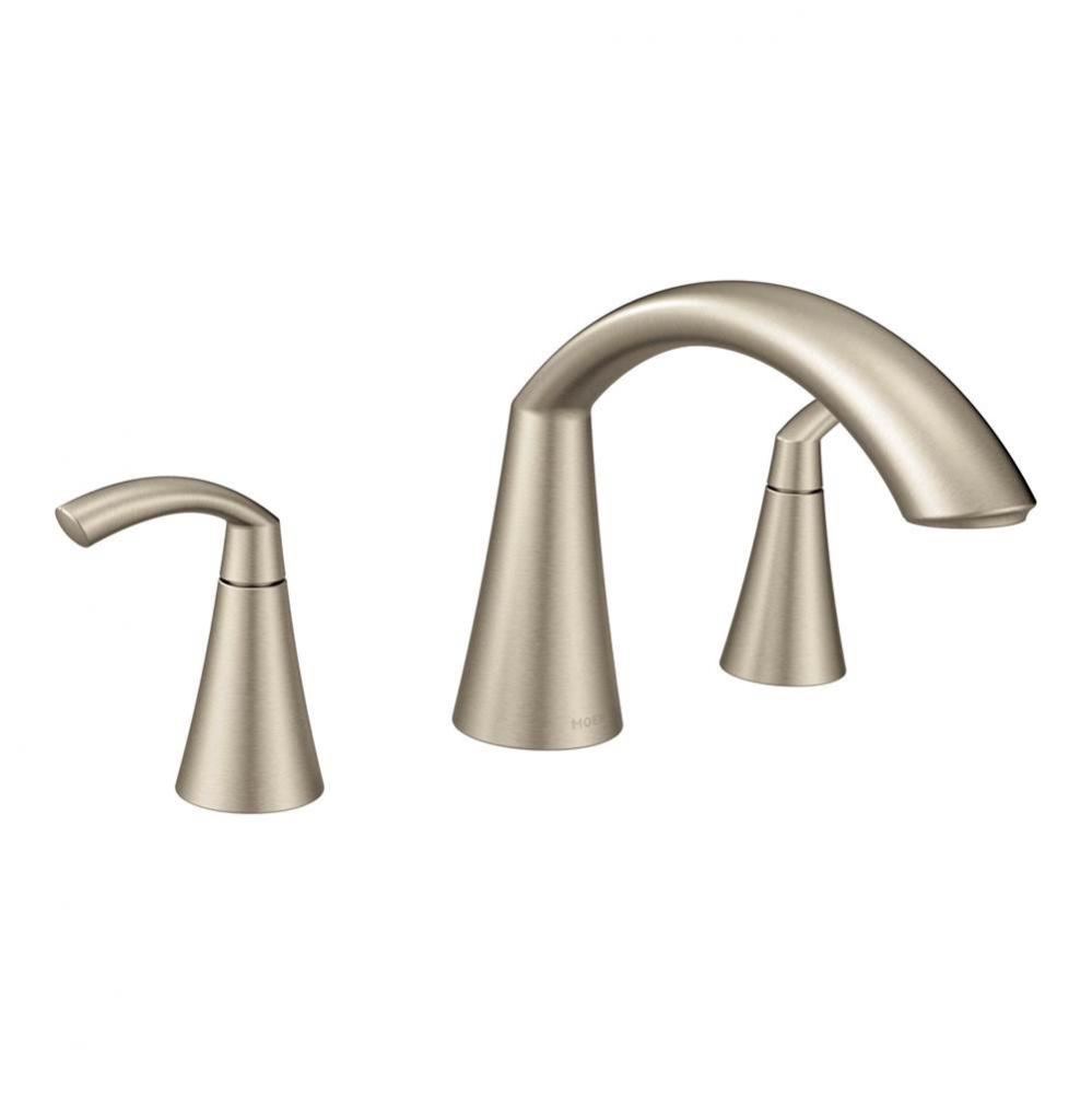 Glyde 2-Handle High-Arc Roman Tub Faucet in Brushed Nickel (Valve Sold Separately)