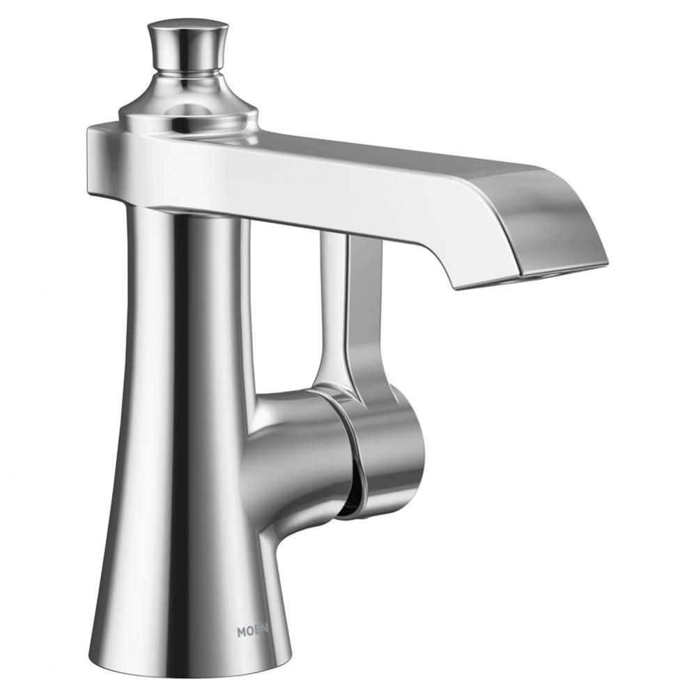 Flara One-Handle Single Hole Bathroom Faucet with Drain Assembly, Chrome