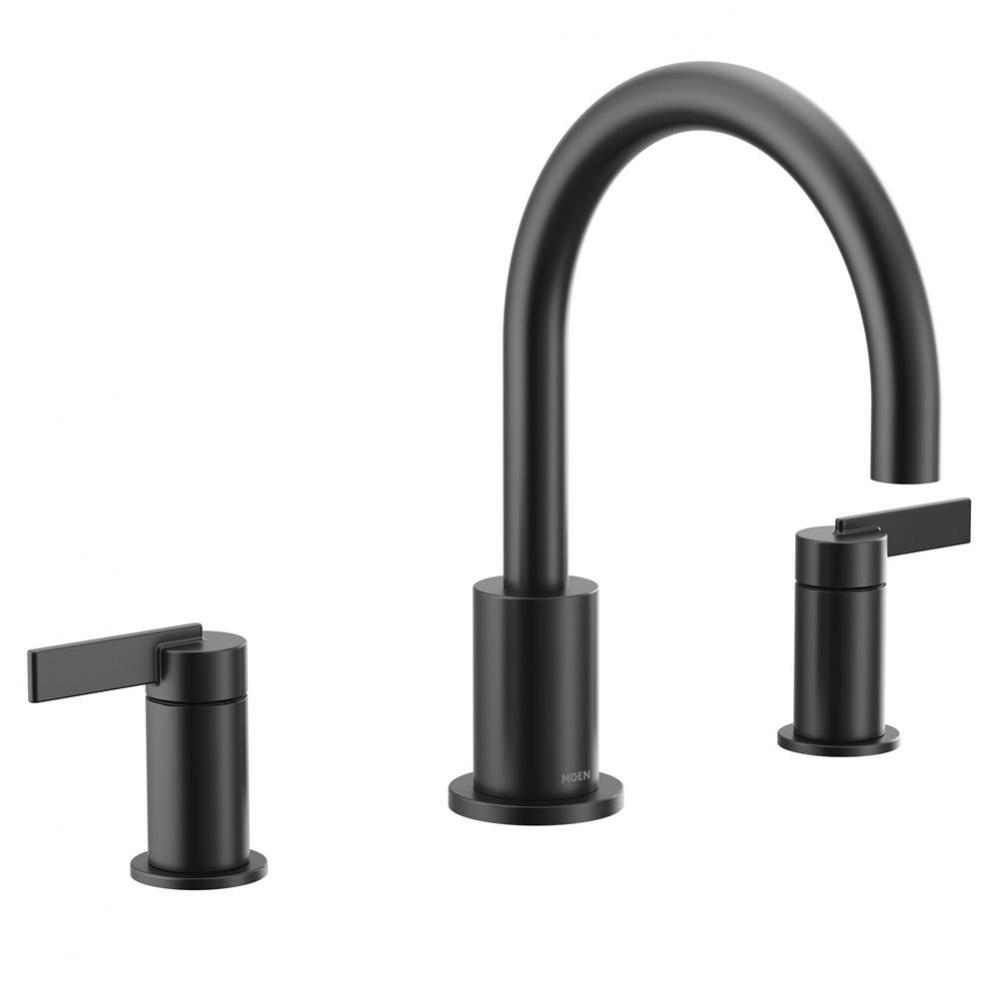 Cia 2-Handle High-Arc Deck Mount Roman Tub Faucet Trim Kit in Matte Black (Valve Sold Separately)