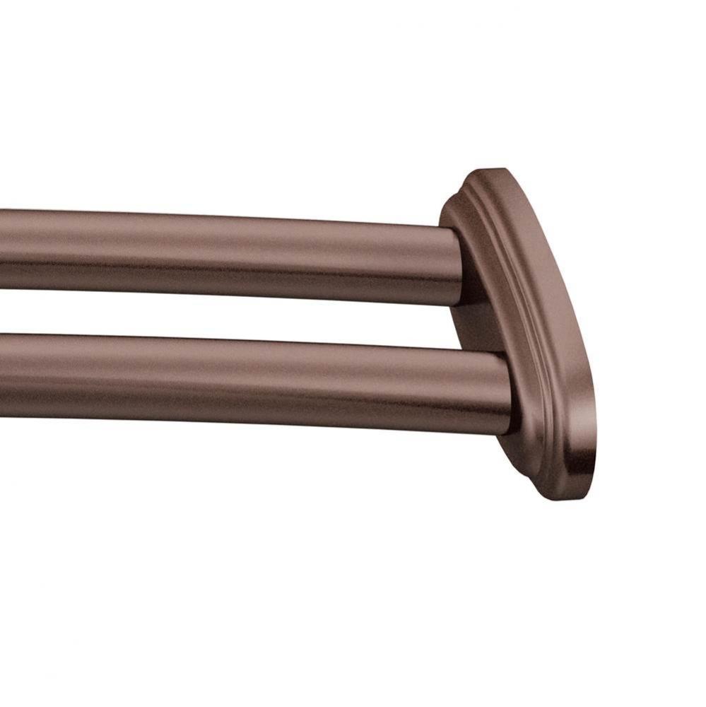 Old World Bronze Adjustable Curved Shower Rod