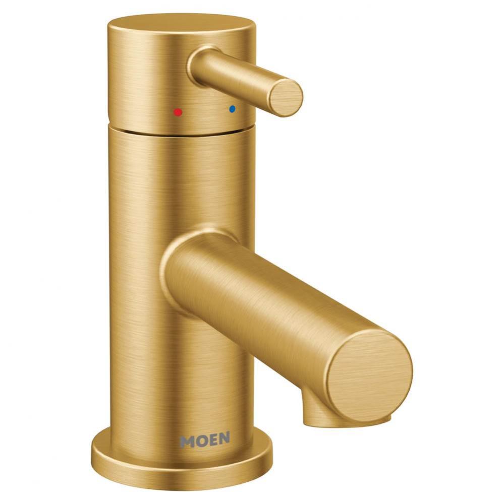 Align One-Handle Single Hole Low Profile Modern Bathroom Faucet with Drain Assembly, Brushed Gold