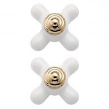 Moen 97588 - Porcelain/polished brass replacement handle knob insert