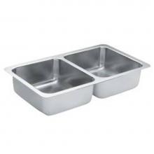 Moen G18211 - 31-3/8x18 stainless steel 18 gauge double bowl sink