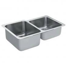 Moen G18231 - 32x20-5/8 stainless steel 18 gauge double bowl sink