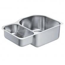 Moen G18237 - 30-1/4''x20'' stainless steel 18 gauge double bowl sink