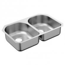 Moen G18258B - 29-1/4''x18-1/2'' stainless steel 18 gauge double bowl sink