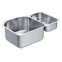 Moen G18273 - 30-1/4''x20'' stainless steel 18 gauge double bowl sink