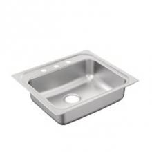Moen G201963BQ - 25''x22'' stainless steel 20 gauge single bowl drop in sink