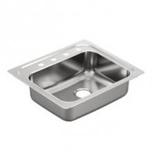 Moen G201964Q - 25''x22'' stainless steel 20 gauge single bowl drop in sink