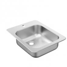 Moen G204571BQ - 22-5/16'' x 17-5/16'' stainless steel 20 gauge single bowl drop in sink