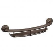Moen LR2356DOWB - Old World Bronze 16'' Grab Bar With Corner Shelf Grab Bar With Accessories