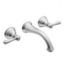 Moen T6107 - Chrome two-handle wall mount bathroom faucet