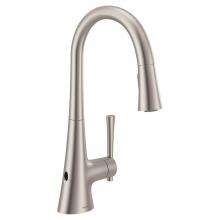 Moen 9126EWSRS - KURV Touchless 1-Handle Pull-Down Sprayer Kitchen Faucet with MotionSense Wave and Power Clean in