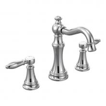 Moen TS42108 - Weymouth 8 in. Widespread 2-Handle High-Arc Bathroom Faucet Trim Kit in Chrome (Valve Sold Separat
