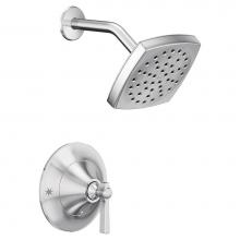 Moen TS2912 - Flara Posi-Temp Rain Shower 1-Handle Shower Only Faucet Trim Kit in Chrome (Valve Sold Separately)
