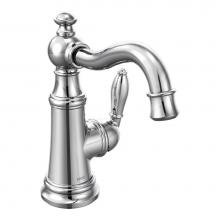Moen S42107 - Weymouth One-Handle Single Hole Traditional Bathroom Sink Faucet with Drain Assembly, Chrome