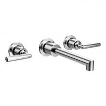 Moen TS43003 - Arris Wall Mount 2-Handle Low-Arc Bathroom Faucet Trim Kit in Chrome (Valve Sold Separately)
