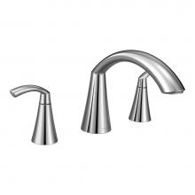 Moen T373 - Glyde 2-Handle High-Arc Roman Tub Faucet in Chrome (Valve Sold Separately)