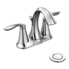 Moen 6410 - Eva Two-Handle Centerset Bathroom Sink Faucet with Drain Assembly, Chrome