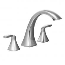 Moen T693 - Voss 2-Handle Deck Mount Roman Tub Faucet Trim Kit, Valve Required, Chrome