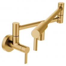 Moen S665BG - Modern Wall Mount Swing Arm Folding Pot Filler Kitchen Faucet, Brushed Gold