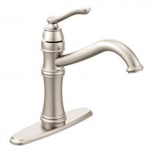 Moen 7240SRS - Belfield Traditional One Handle High Arc Kitchen Faucet with Optional Deckplate Included, Spot Res