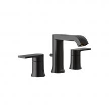 Moen T6708BL - Genta LX Two-Handle Widespread Modern Bathroom Faucet, Valve Required, Matte Black