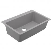 Moen GGR3026B - 33-Inch Wide x 9.5-Inch Deep Dual Mount Granite Single Bowl Kitchen Sink, Gray