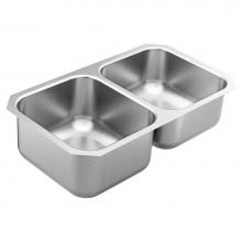 Moen GS18242 - 1800 Series 31.75-inch 18 Gauge Undermount Double Bowl Stainless Steel Kitchen Sink