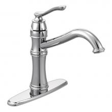 Moen 7240C - Belfield Traditional One Handle High Arc Kitchen Faucet with Optional Deckplate Included, Chrome