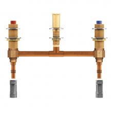 Moen 4797 - Two Handle Roman Tub Valve 10'' Centers Pex with 1/2'' Cpvc Adapters, Unfinish