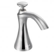 Moen S3946C - Transitional Deck Mounted Kitchen Soap Dispenser with Above the Sink Refillable Bottle, Chrome