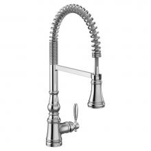 Moen S73104 - Weymouth One Handle Pre-Rinse Spring Pulldown Kitchen Faucet with Power Boost, Chrome